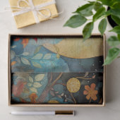 オレンジ色の花の木の切り離しティッシュペーパー 薄葉紙 (ギフト)