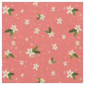 オレンジ色の花の模様 ファブリック (クローズアップ)