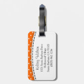 オレンジ色の花の水玉模様名:ラッゲージタグ ラゲッジタグ (裏面縦)