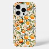 オレンジ色の花の水色の電話ケース Case-Mate iPhoneケース (裏面)