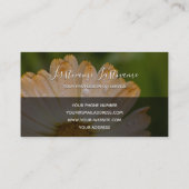 オレンジ色の花の灰色の長方形モノグラムに雨 名刺 (裏面)