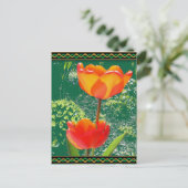 オレンジ色の花はがき ポストカード (スタンド正面)
