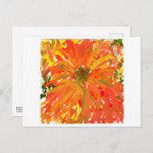 オレンジ色の花はがき ポストカード (正面/裏面)