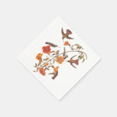オレンジ色の花を持つマングローブのハミングバード スタンダードカクテルナプキン (角)