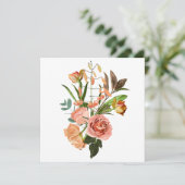 オレンジ色の花を持つ熱帯性花束 招待状 (スタンド正面)