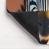 オレンジ色の花を着たかわいいゼブラ マウスパッド (コーナー)