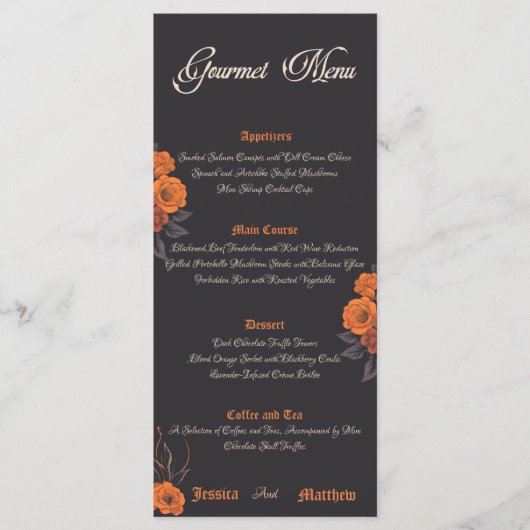 オレンジ色の花エレガントグルメメニュー メニュー (正面)