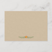 オレンジ色の花クラフト結婚の詳細挿入カード エンクロージャーカード (裏面)