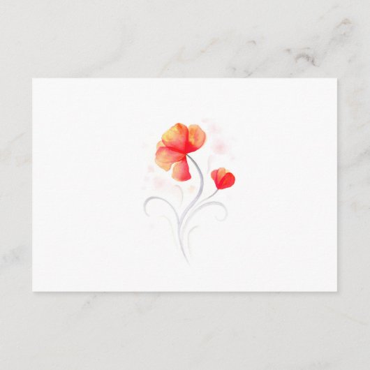 オレンジ色の花グレーの渦巻き水は詳細に色を付ける エンクロージャーカード (裏面)