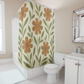 オレンジ色の花シャワーカーテン シャワーカーテン (インサイチュ)