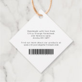 オレンジ色の花スケッチろうそく成分バーコード フェイバータグ (裏面)