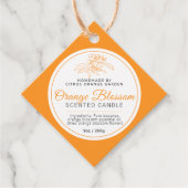 オレンジ色の花スケッチろうそく成分バーコード フェイバータグ (正面)