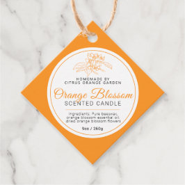 オレンジ色の花スケッチろうそく成分バーコード フェイバータグ