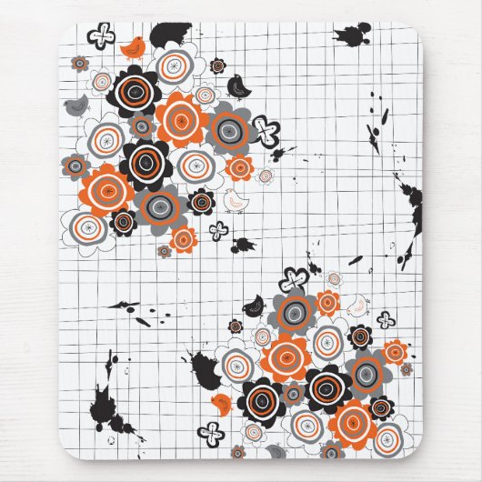 オレンジ色の花チクインクブグランジロット小僧 マウスパッド (正面)
