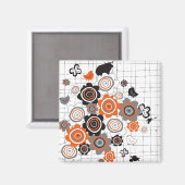 オレンジ色の花チクインクブグランジロット小僧 マグネット (正面/裏面)