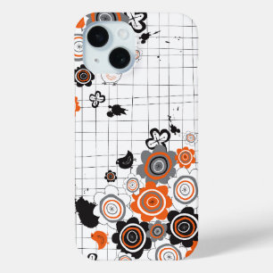 オレンジ色の花チクインクブグランジロット小僧 iPhone 15ケース