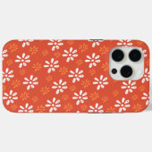 オレンジ色の花パターンiPhone 15 Pro Maxケース Case-Mate iPhoneケース (裏面 (横))