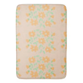 オレンジ色の花マット バスマット (正面縦)