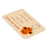 オレンジ色の花メイスンジャー日付磁石を保存 マグネット (右側)