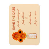 オレンジ色の花メイスンジャー日付磁石を保存 マグネット (縦)