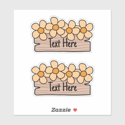 オレンジ色の花ラベル シール (シート)