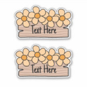 オレンジ色の花ラベル シール (正面)
