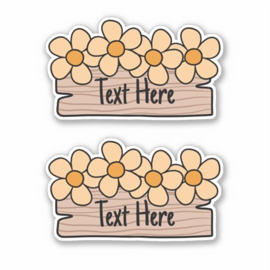 オレンジ色の花ラベル シール (正面)
