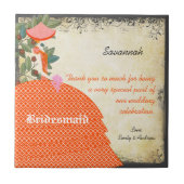 オレンジ色の花嫁介添人ありがとうツリーでガウン タイル (正面)