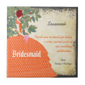 オレンジ色の花嫁介添人ありがとうツリーでガウン タイル (正面)