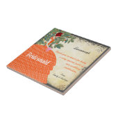 オレンジ色の花嫁介添人ありがとうツリーでガウン タイル (側面)