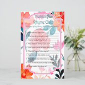 オレンジ色の花子供部屋韻クイズベビーシャワーゲーム (スタンド正面)