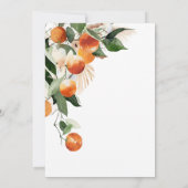 オレンジ色の花彼または彼女の緑のジェンダーが明かす 招待状 (裏面)