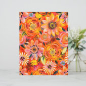 オレンジ色の花柄のスクラップブック紙 (スタンド正面)