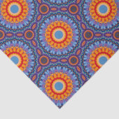 オレンジ色の花柄の円形 薄葉紙 (詳細)