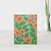 オレンジ色の花柄の手書き風サンクスカード | サンキューカード (裏面)