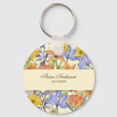 オレンジ色の花柄 キーホルダー (裏面)