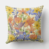 オレンジ色の花柄 クッション (裏面)