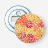 オレンジ色の花柄 栓抜き (正面)