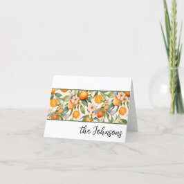 オレンジ色の花水文具 サンキューカード