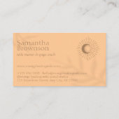 オレンジ色の花陰エネルギー癒し太陽 名刺 (裏面)