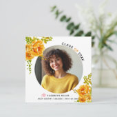 オレンジ色の花2025年クラス卒業写真 案内状 (スタンド正面)