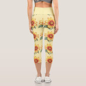 オレンジ色の花 カプリレギンス (裏面)