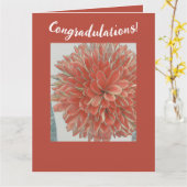 オレンジ色の花 カード (黄色い花)