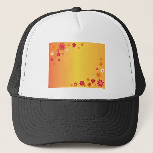 オレンジ色の花 キャップ (正面)