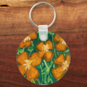 オレンジ色の花 キーホルダー (正面)
