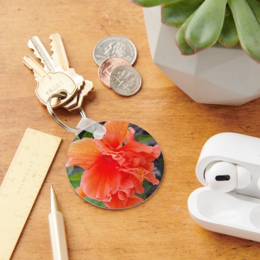 オレンジ色の花 キーホルダー (デスク)