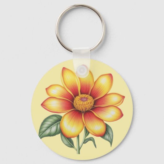 オレンジ色の花 キーホルダー (正面)