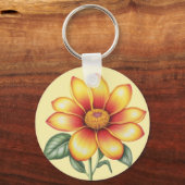 オレンジ色の花 キーホルダー (裏面)