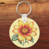 オレンジ色の花 キーホルダー (正面)