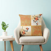 オレンジ色の花 クッション (椅子)